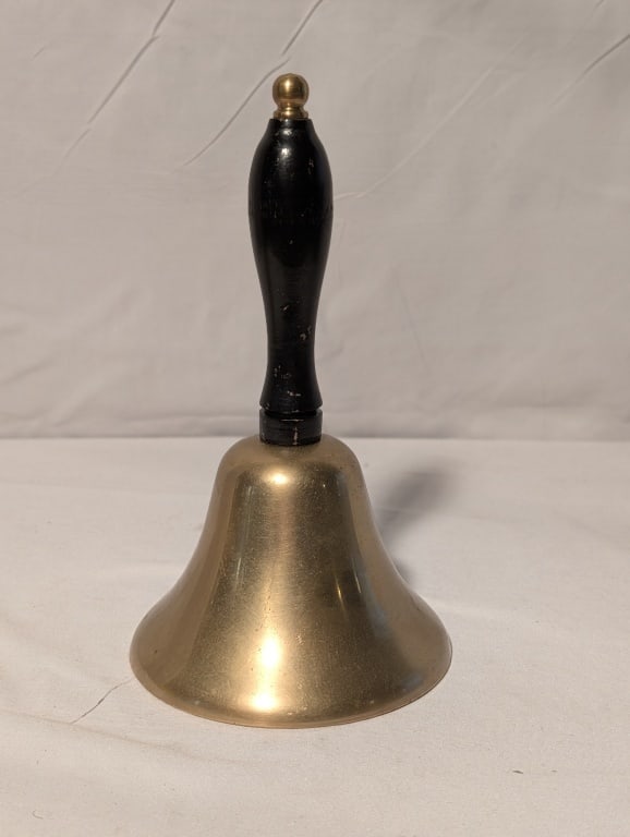 Hand Forged Brass Dinner Bell w/ Wood Handle (1 of 2)