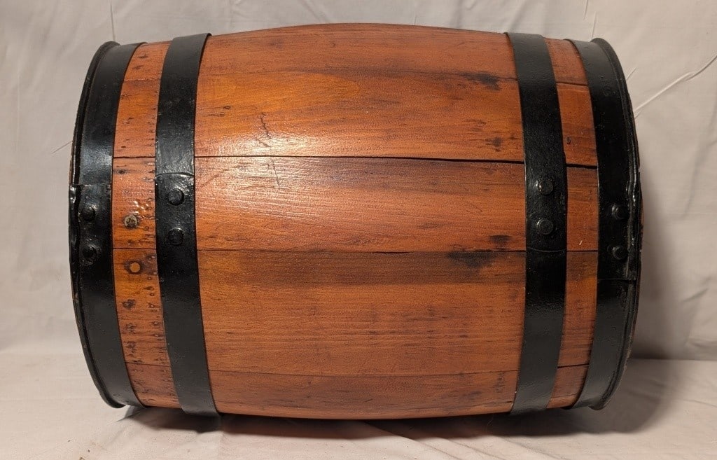 Civil War Era Wooden Barrel w/ Straps Punch Hole (1 of 5)