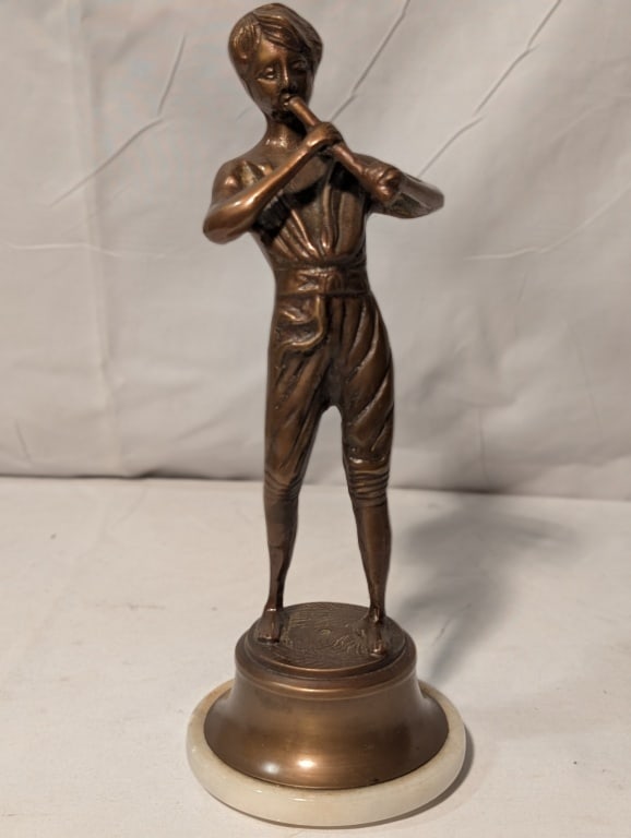 Bronze Statue - Flute / Recorder Player (1 of 8)