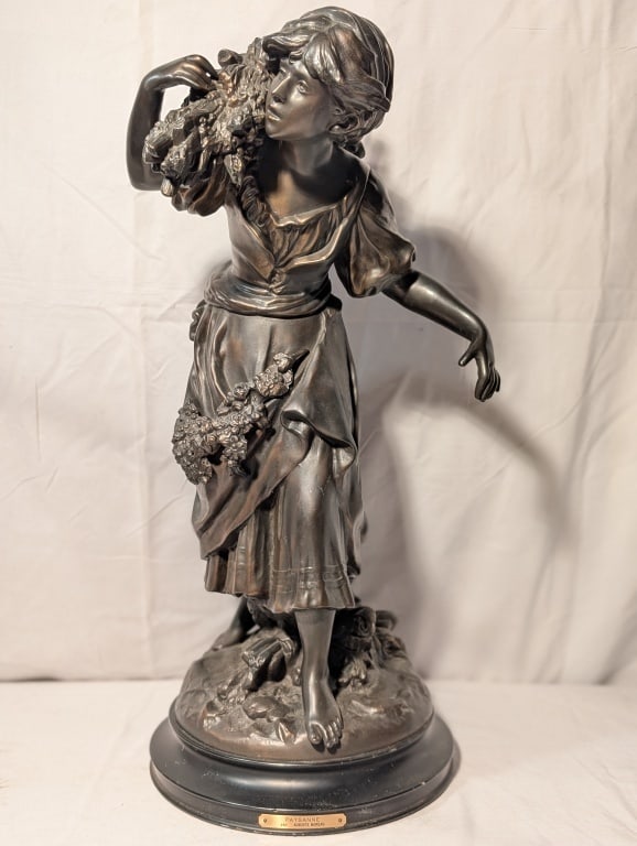 "Paysanne" by Auguste Moreau Bronze Statue (1 of 20)