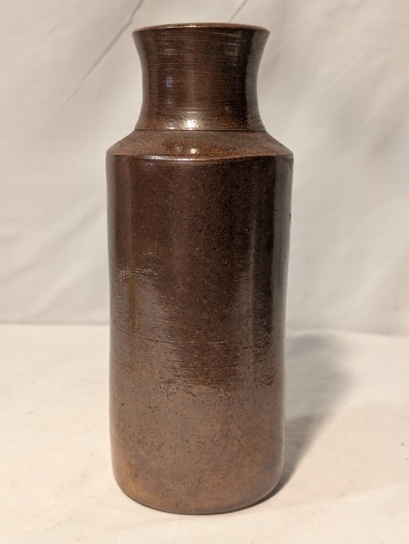 Antique Brownstone Earthenware Bottle - 2