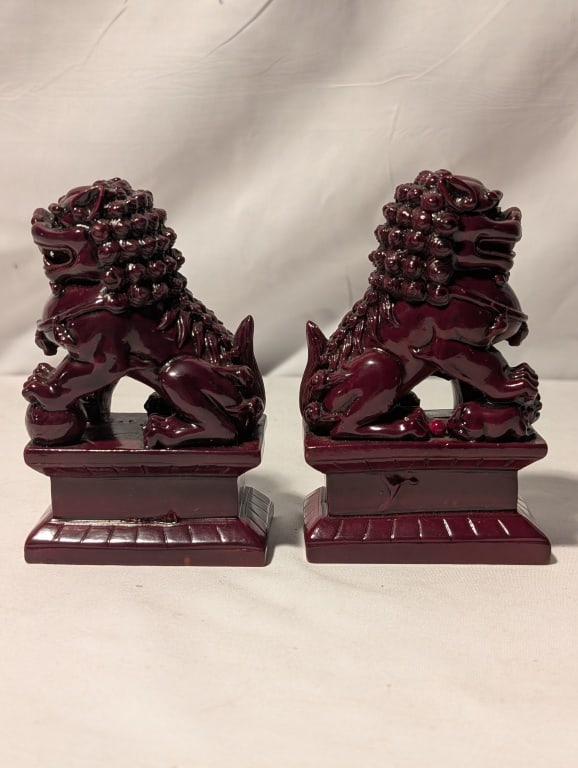 Chinese Foo Dogs / Imperial Lion Book Ends (Pair) (1 of 13)
