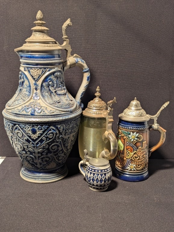 Antique Gerz / Westerwald German Beer Steins (4) (1 of 18)