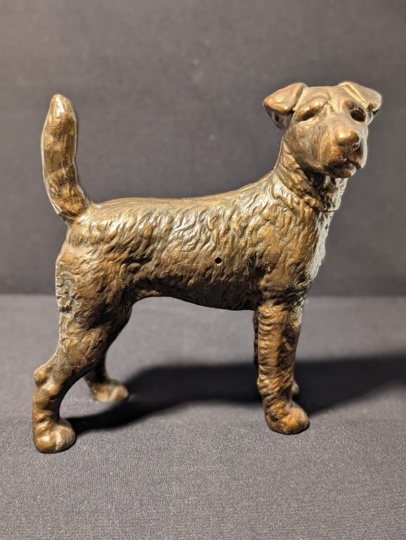 Vtg Hubley Cast Iron Terrier Door Stop (1 of 6)