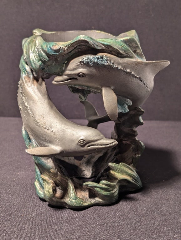 Franklin Mint Dance of the Deep Dolphin Sculpture (1 of 6)