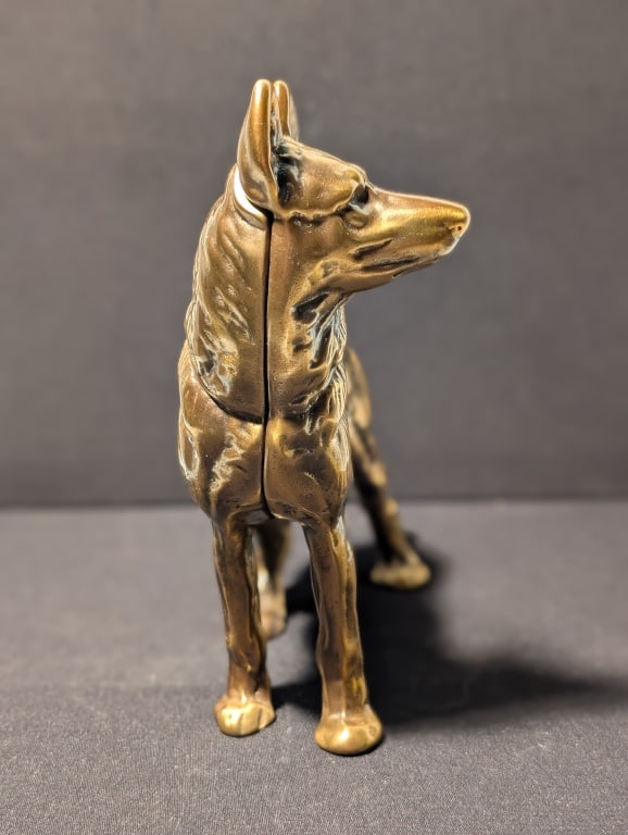Solid Cast Brass German Shepherd Door Stop - 2