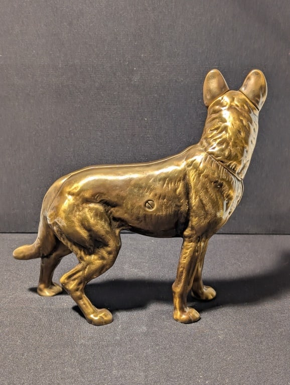 Solid Cast Brass German Shepherd Door Stop - 3