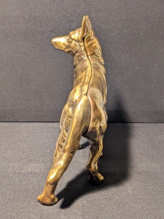 Solid Cast Brass German Shepherd Door Stop - 4