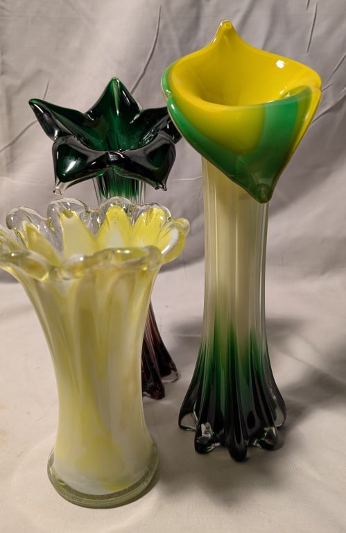 Handl Blown Fluted Glass Vase Collection (3) (1 of 9)