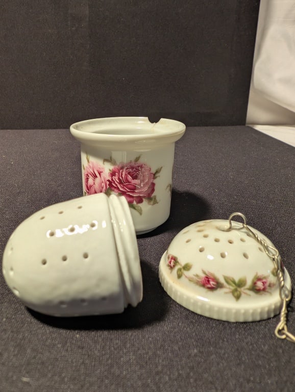 Antique Kaiser Germany Porcelain Tea Infuser Set (1 of 5)