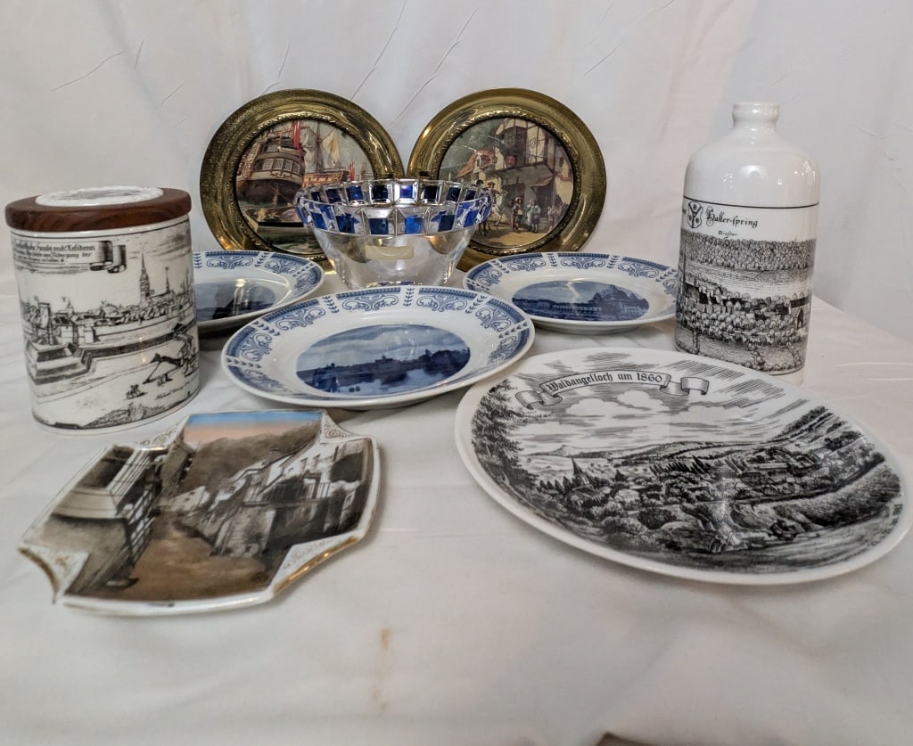 German Porcelain, Crystal & Brass Collection 10pcs (1 of 20)