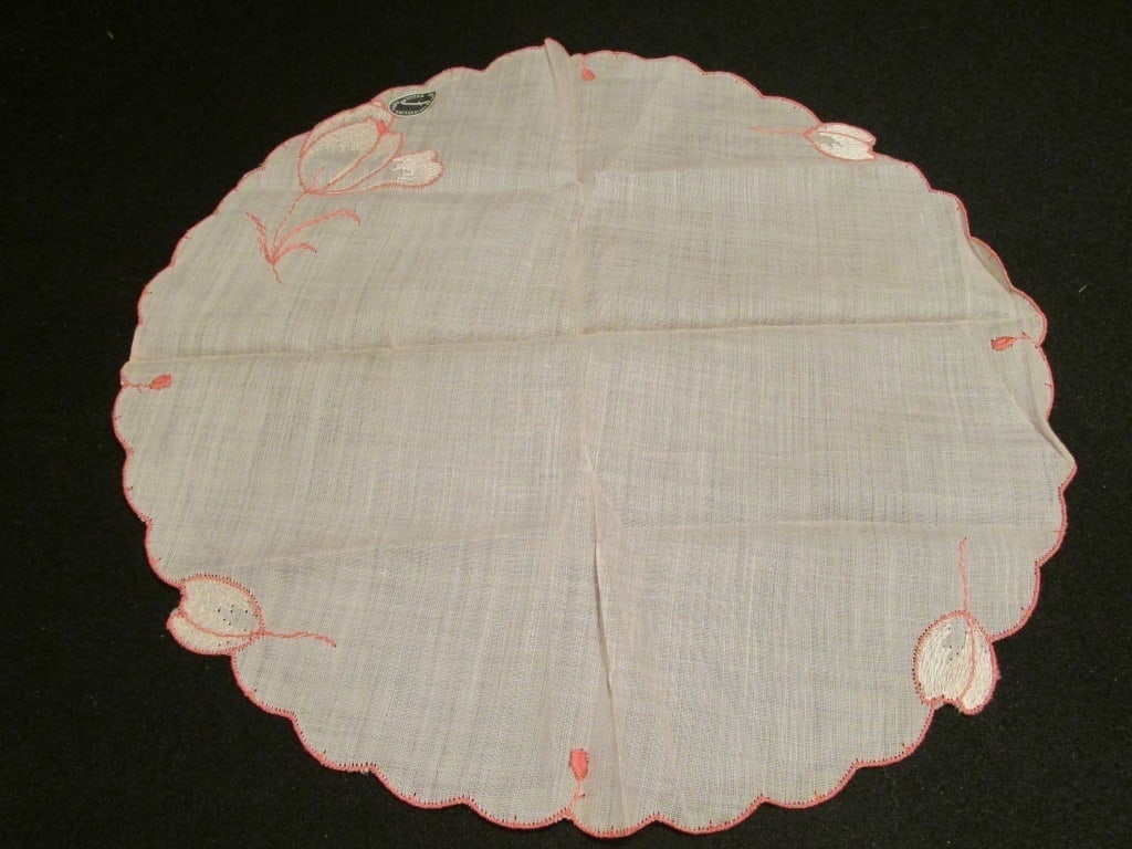 Vtg Cotton Accent Scarf Doily Hanky Switzerland (1 of 3)