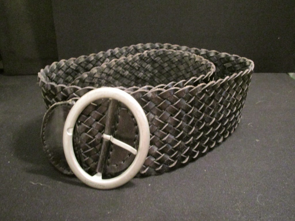Jessica Simpson Black Weave Wide Belt (sz L) (1 of 6)
