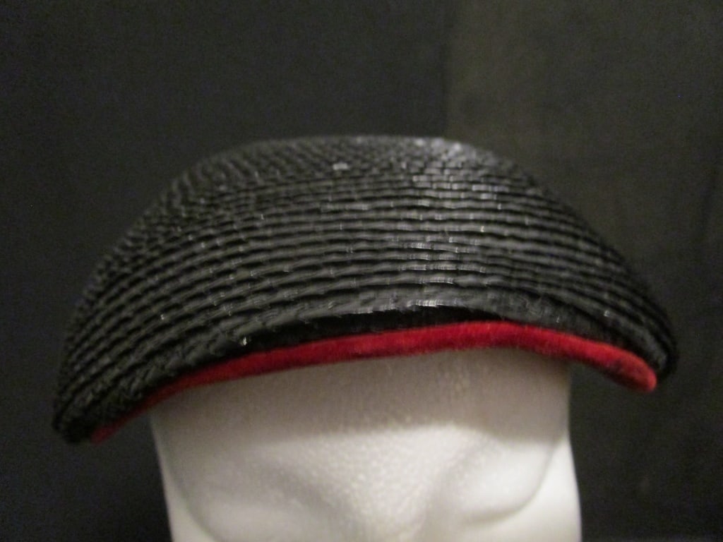 1940s Amy NY Black Skull Cap Hat (1 of 8)