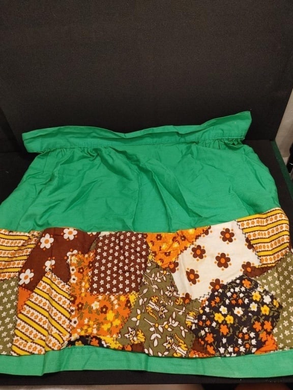 Vtg Cotton Waist Apron Autumn Colors (1 of 4)