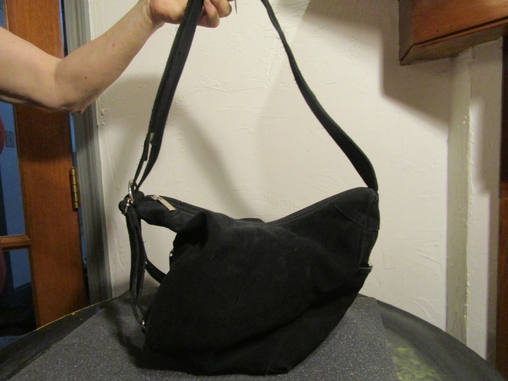 Fossil Black Suede Backpack / Satchel (1 of 5)