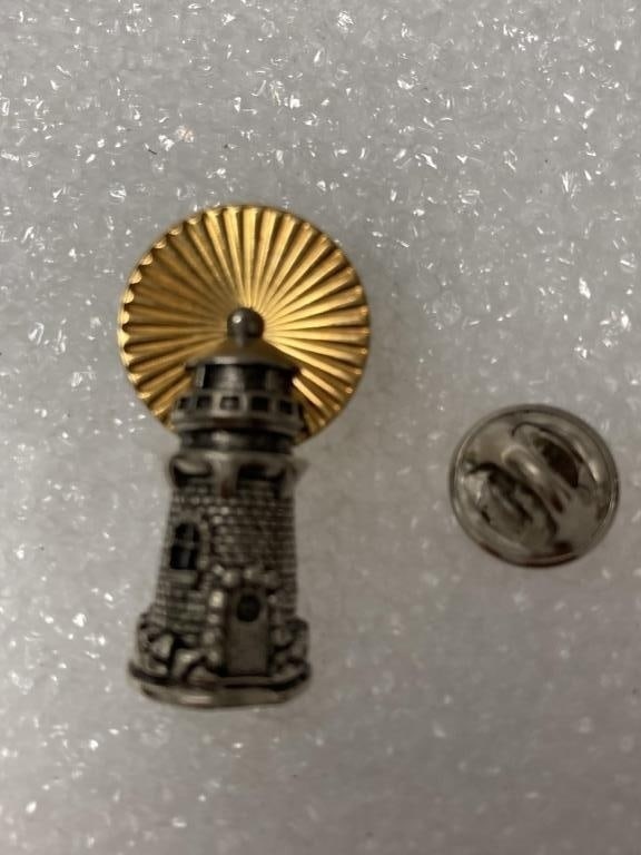2000 Avon Lighthouse Pin - two tone (1 of 4)