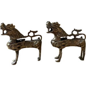 Brass Figure Guardian Asian Vintage Foo Dog