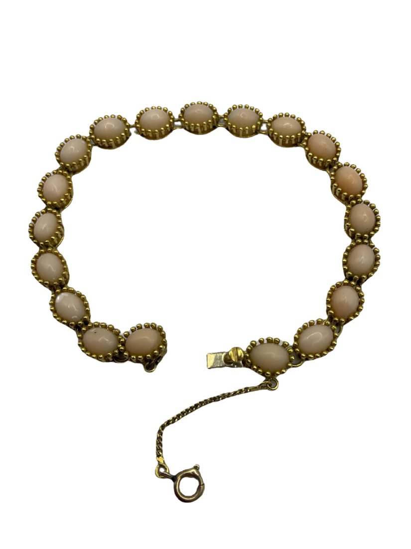 Pink Angel Skin Coral 14K Gold Bracelet Made in Italy (1 of 4)
