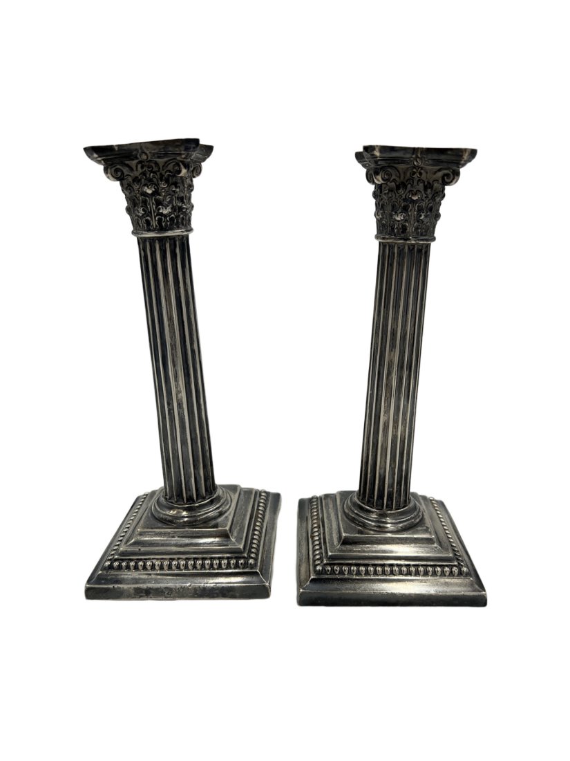 Corinthian Pillar Sterling Silver Candlesticks (1 of 7)