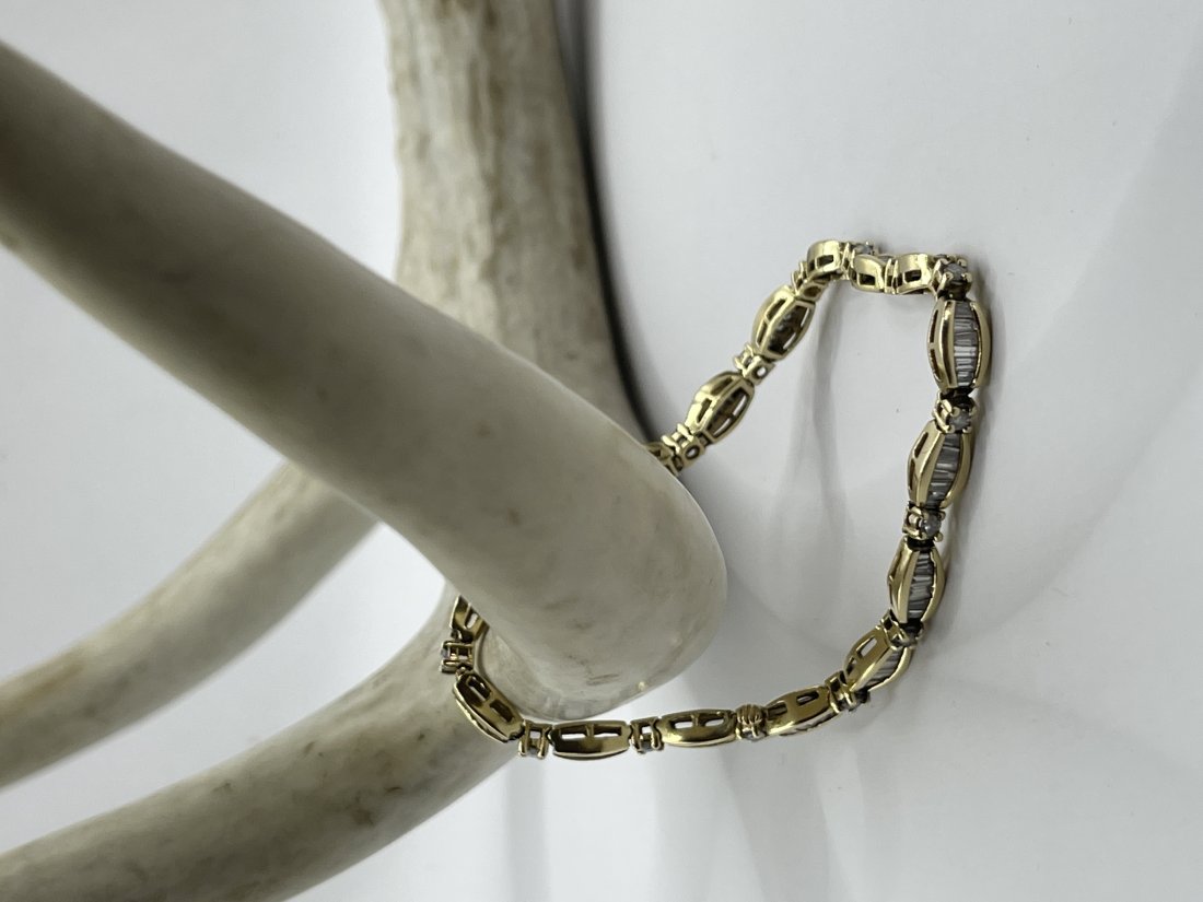 14kt. Fancy Baguette/Round Diamond Link Bracelet (1 of 6)