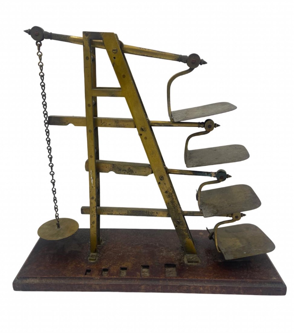 Four Tiered Brass Postal Scale by De Grave, Short, Fanner & Co. of London (1 of 5)