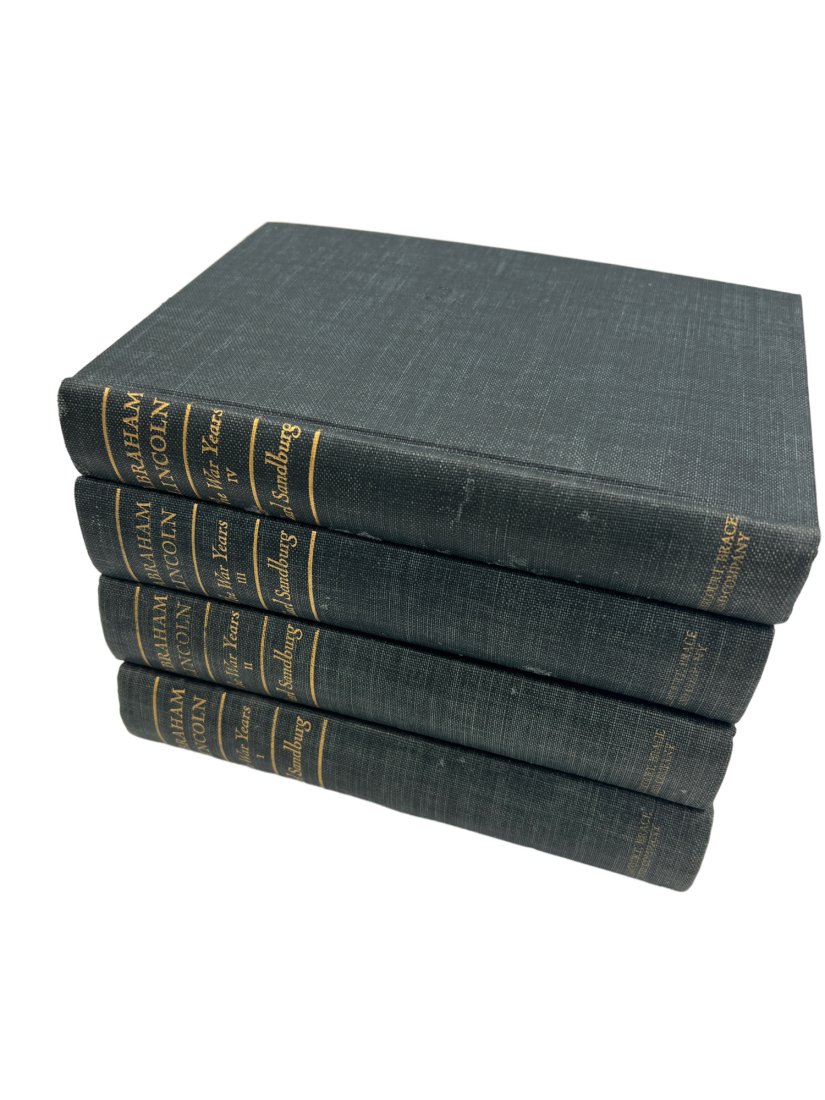 Abraham Lincoln: The War Years by Carl Sandburg, Four Volume Set, First Trade Edition, 1939: Sandburg, Carl (1878-1967). Abraham Lincoln: The War Years. New York: Harcourt, Brace & Company, 1939. First Trade Edition. 4 volumes. Some wear due to age. Illustrated throughout with photographs, pr