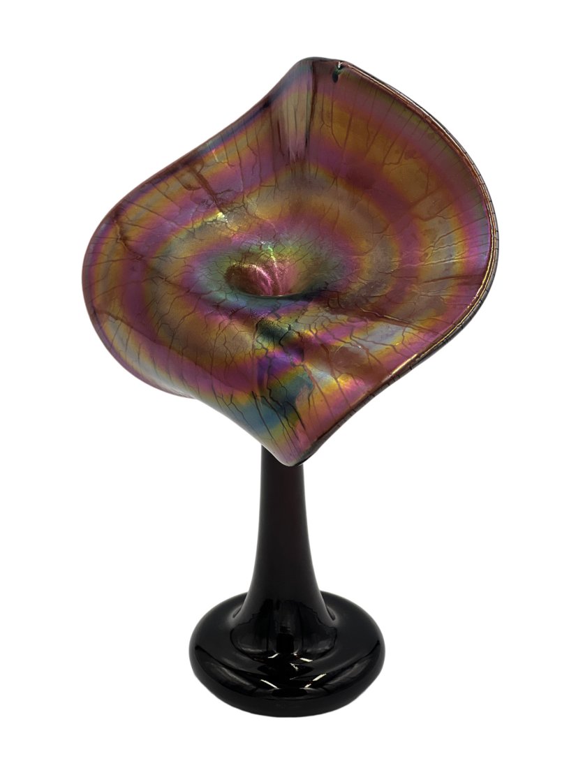 Stuart Abelman Jack-in-the-Pulpit Hand Blown Iridescent Vase (1 of 7)
