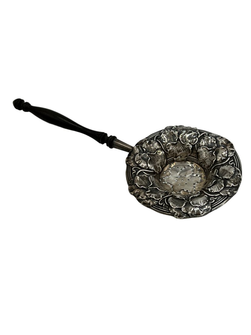 Vintage Sterling Silver Tea Strainer with Ebony Handle (1 of 7)