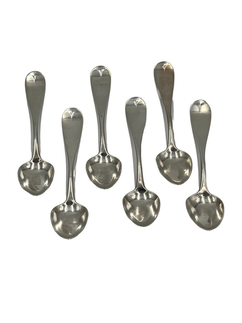 1840s American Coin Silver Sterling Spoons by Maker A. Lowell set of 6 (1 of 7)