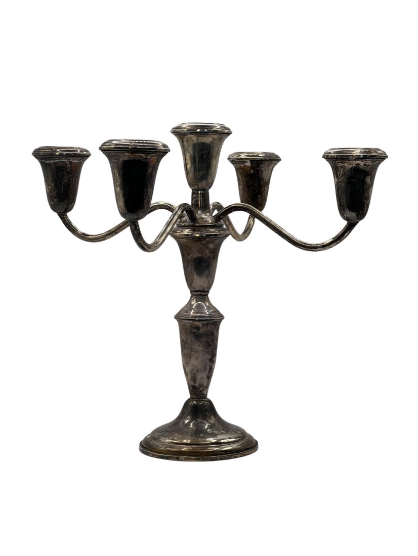 Empire Sterling Silver Weighted Candelabra, 5 Lights (1 of 6)