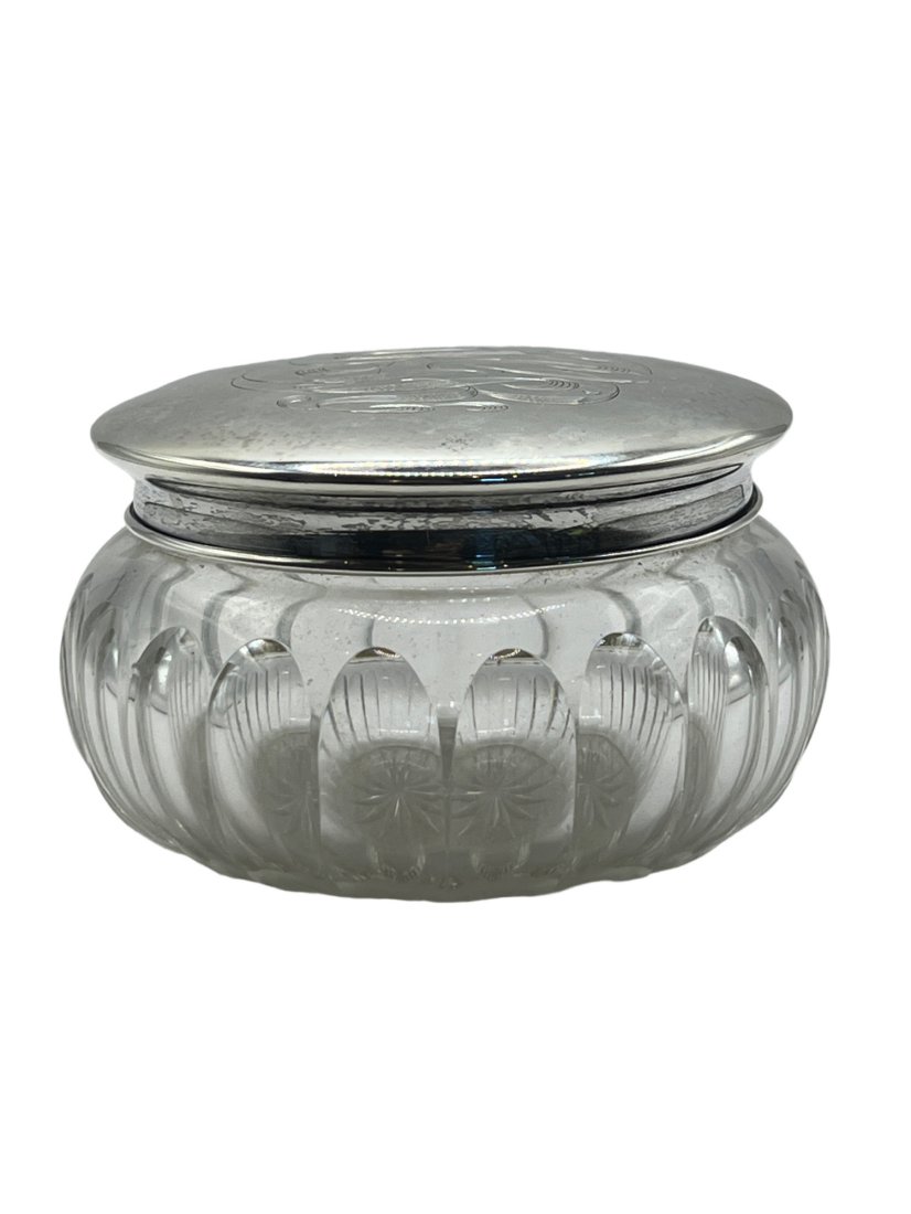 Antique Gorham Sterling Silver and Cut Crystal Dresser Jar (1 of 8)