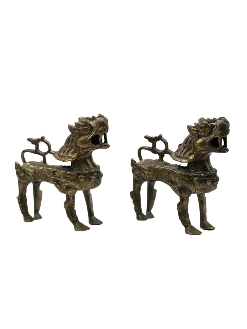 Brass Figure Guardian Asian Vintage Foo Dog (1 of 13)