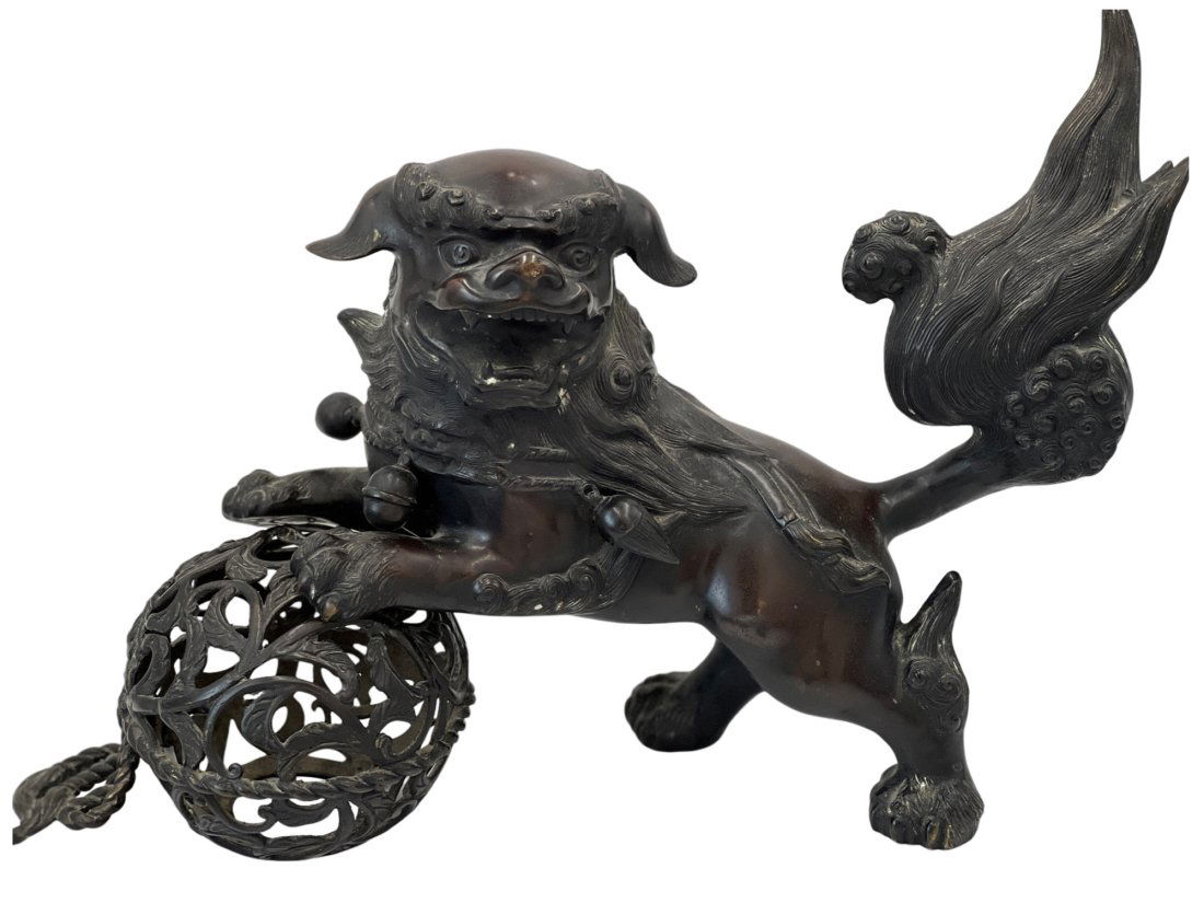Japanese Bronze Shishi Koro, Foo Lion, 20th Century (1 of 11)