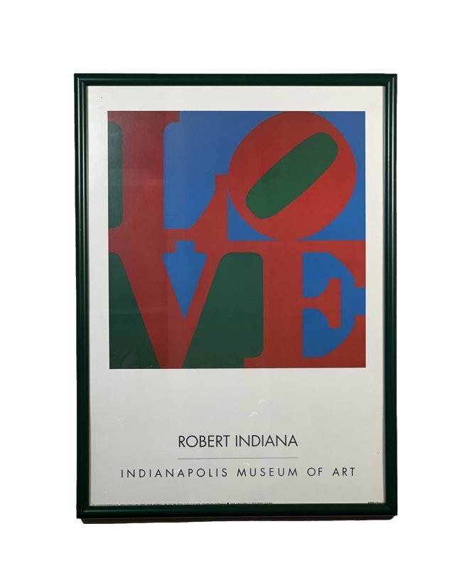 Love by Robert Indiana: Love is a pop art image by American artist Robert Indiana. It consists of the letters L and O over the letters V and E in bold Didone type; the O is slanted sideways so that its oblong negative space