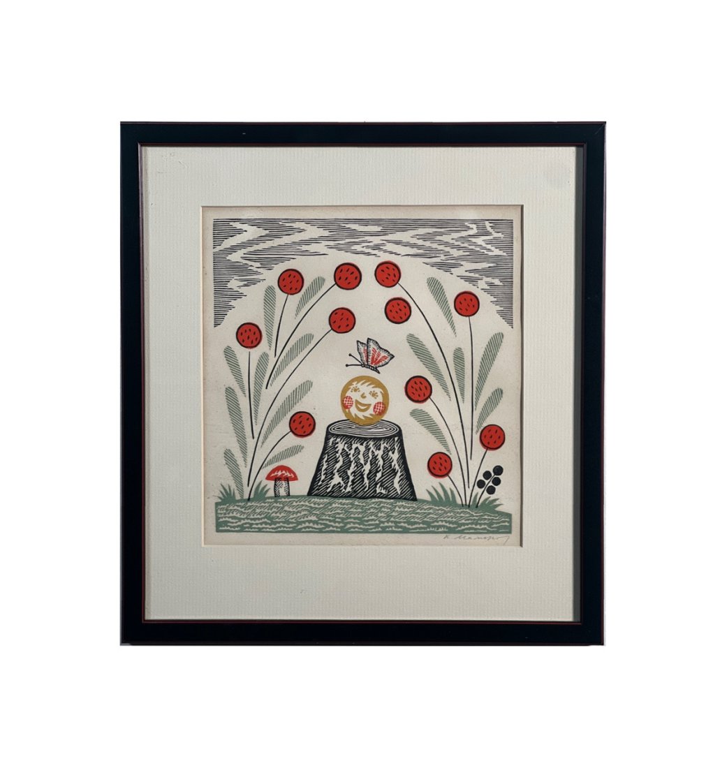 Signed woodcut on paper (1 of 6)