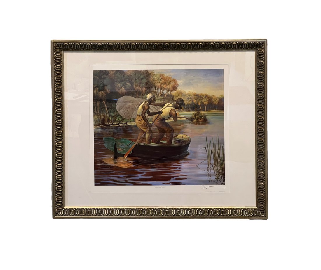 Print with Original Signature by John Doyle: Beautiful framed and matted. https://www.johncdoyle.com/artist/john-carroll-doyle John Carroll Doyle was born December 22, 1942 in Charleston, SC and is internationally recognized for his energetic, l