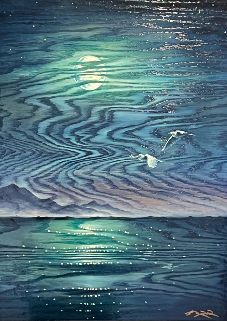 Oil painting on wood "Night Glide" by Matt Beyrer (1 of 5)