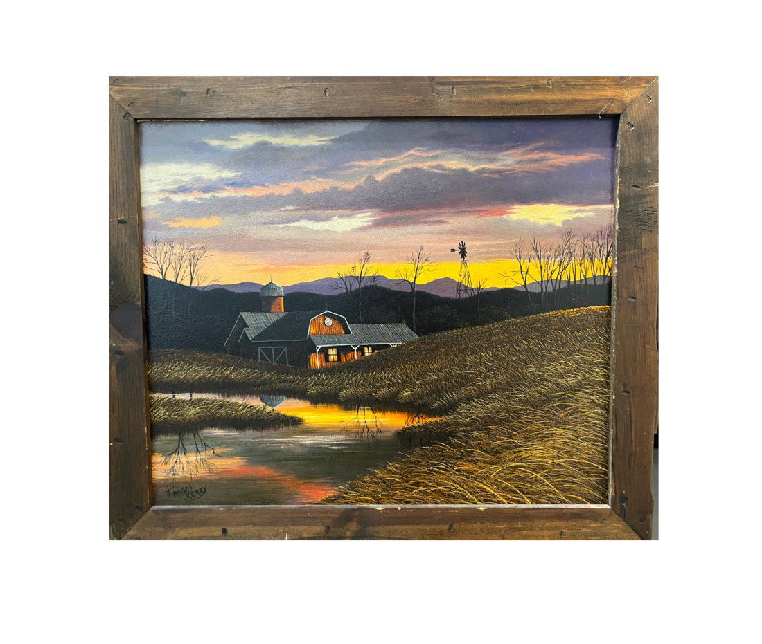 Thomas Kerry Oil On Board: Measurement with frame: 24” x 28” Measurement without frame: 19.5” x 23.5” He was born in Manhattan, N.Y. and lived and worked through both the 20th and 21st centuries. He star