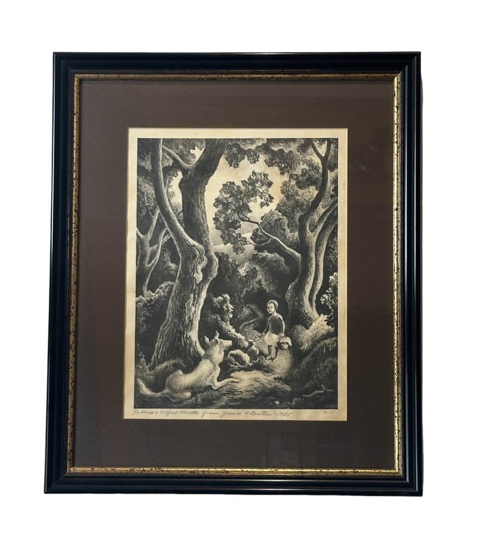 THOMAS HART BENTON (1889-1975) PENCIL SIGNED LITHOGRAPH (1 of 7)