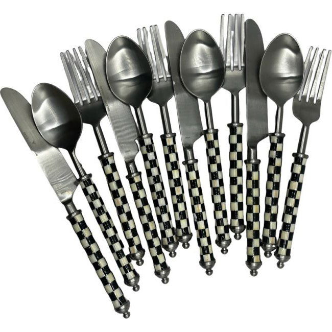 Mackenzie Childs Courtly Check Supper Club 12 Piece Place Setting Silverware (1 of 5)