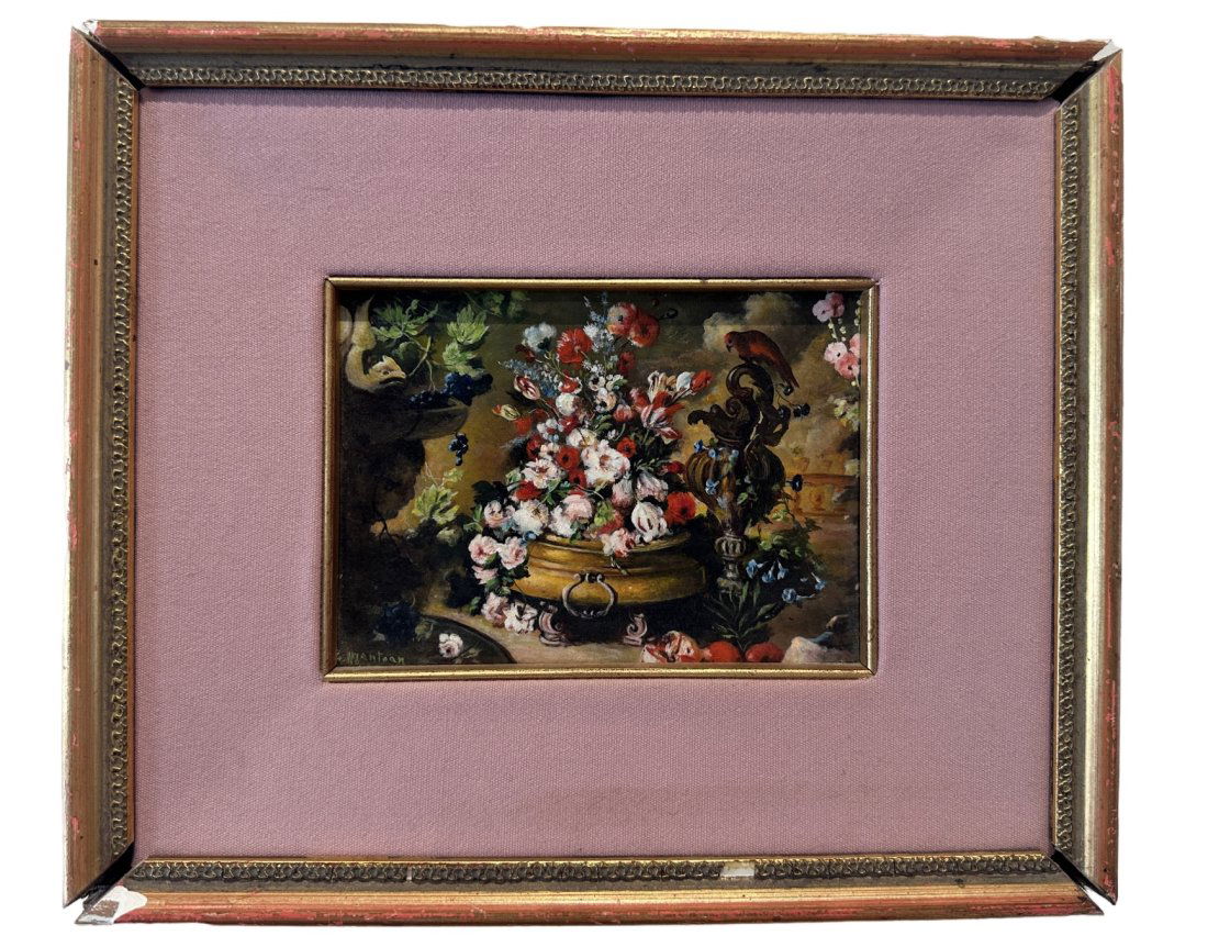 Original Italian Miniature Oil on Copper Signed (1 of 7)