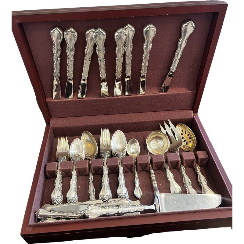 Towle Sterling Silverware Set "Country Manor" Style With Storage Box (1 of 9)