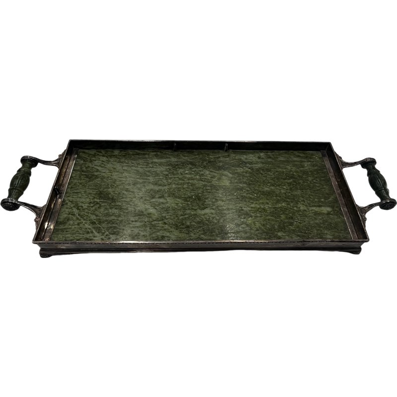 Lebkuecher & Co Sterling Silver and Green Marble Tray (1 of 10)