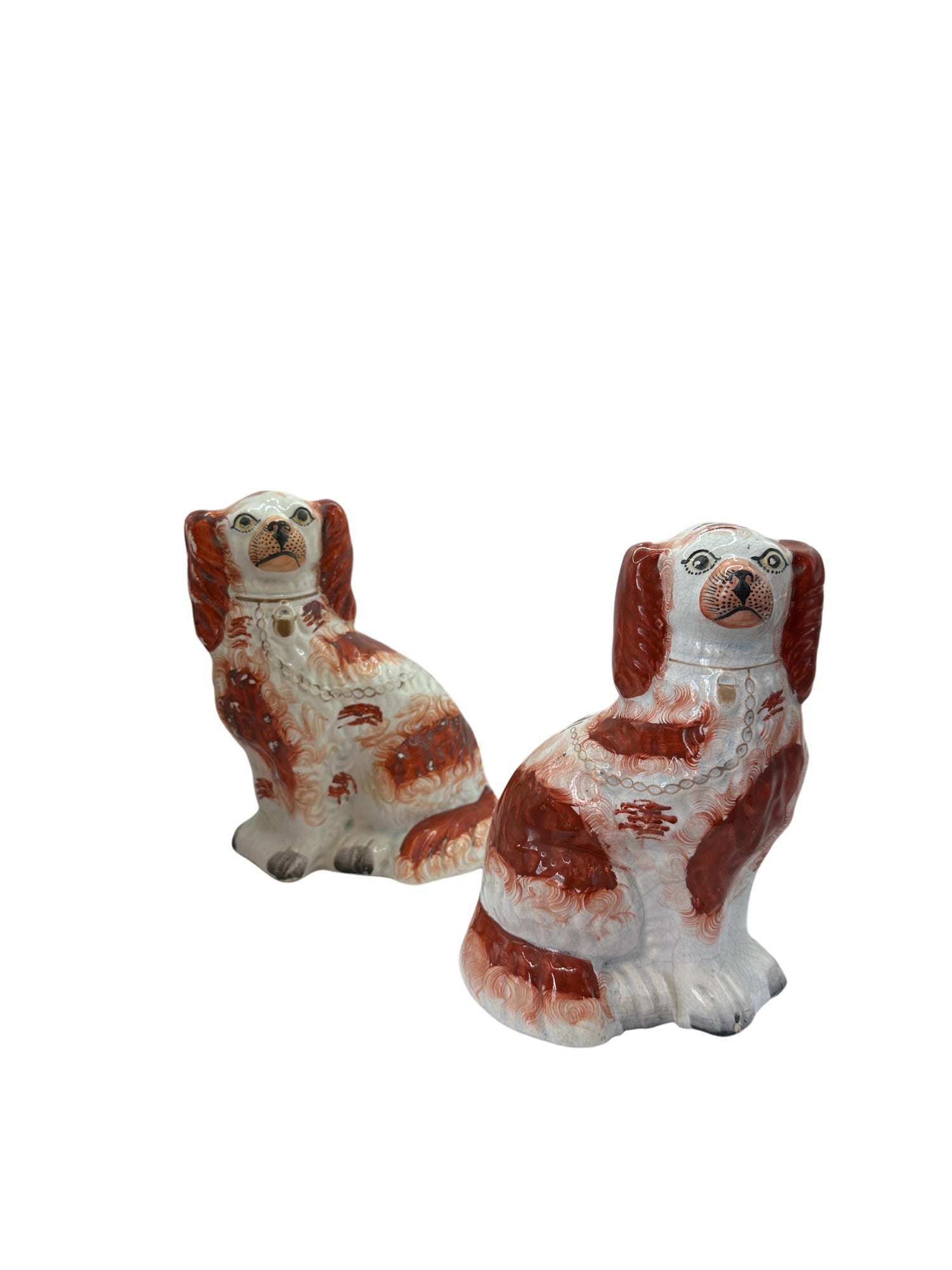 Staffordshire Spaniel Dogs - a Pair (1 of 7)