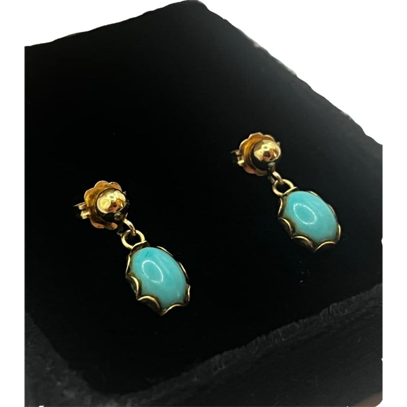 14K Gold Turquise Earrings (1 of 6)