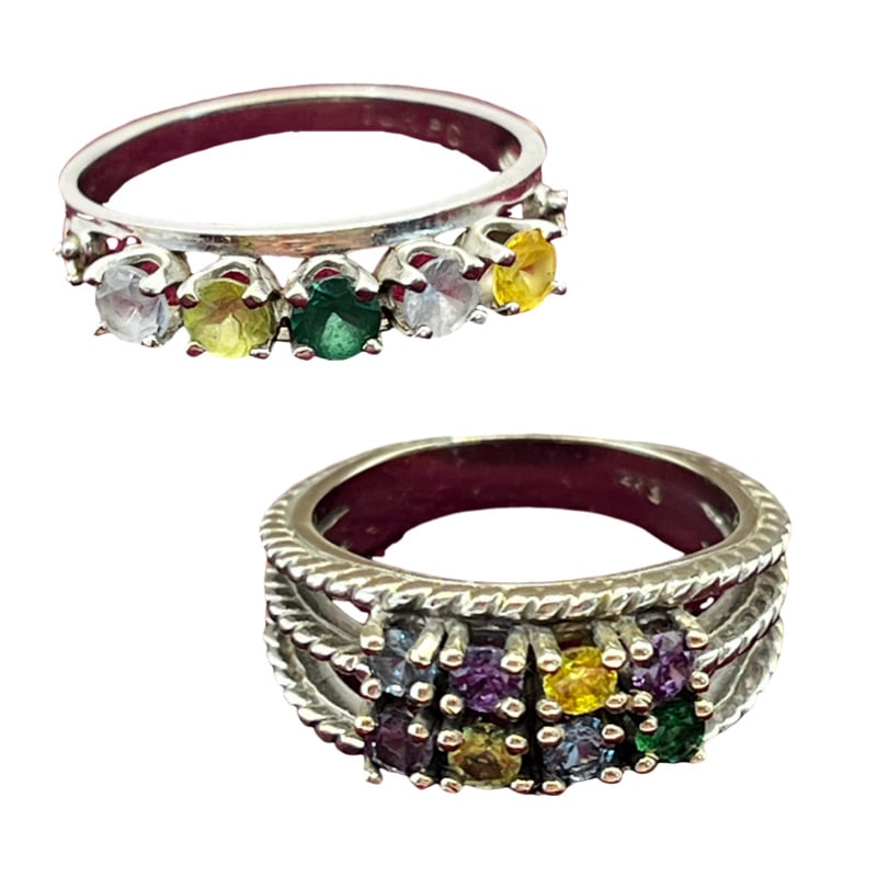 14K and 10K White Gold Rings With Colorful Stones (1 of 8)