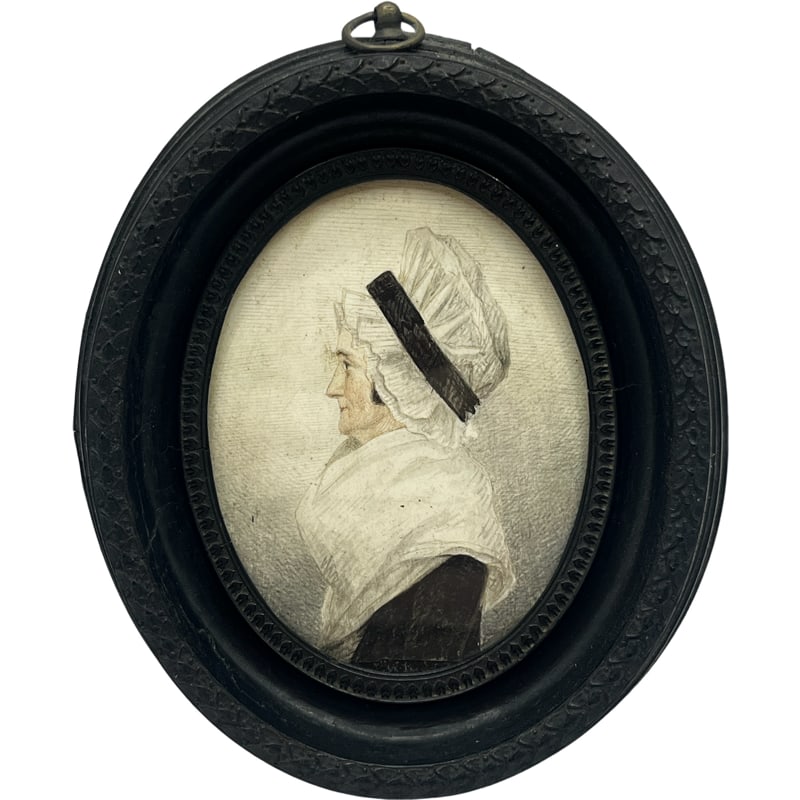 David Boudon (1748-1816) Hand Painted Miniature Portrait of Elizabeth Harramond Charleston SC (1 of 9)