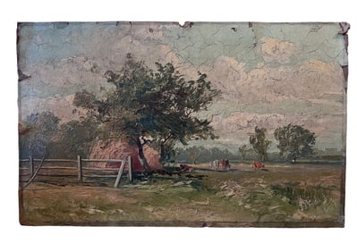 Charles Boizard Oil Painting on Board Landscape