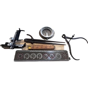 Antique and Vintage Architectural Tools and Measuring Tools / Rulers, Compass, Spring Caliper